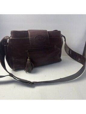 American Angel Brown Leather Crossbody Bag With Tassel Accent & Adjustable Strap